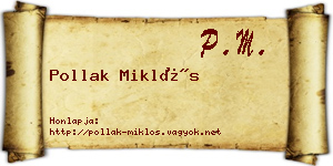 Pollak Miklós névjegykártya