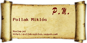 Pollak Miklós névjegykártya